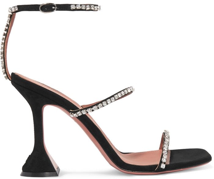 Black 'Gilda' Swarovski crystal-embellished suede sandals