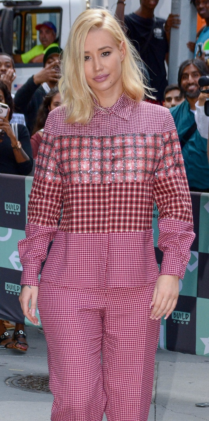 Iggy Azalea in Fendi's houndstooth-patterned pants