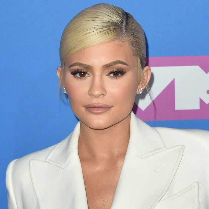 Kylie Jenner slicks her hair back for the 2018 MTV Video Music Awards