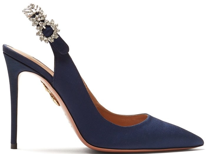 Admiral Blue Portrait of Lady 115 embellished slingback pumps