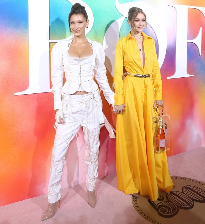 Bella and Gigi Hadid attending Business of Fashion’s #BoF500 Gala Dinner during New York Fashion Week at 1 Hotel Brooklyn Bridge in Brooklyn, New York, on September 9, 2018