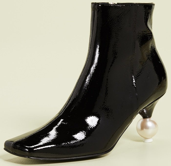 Black Patent Yuul Yie Short Pearl Booties