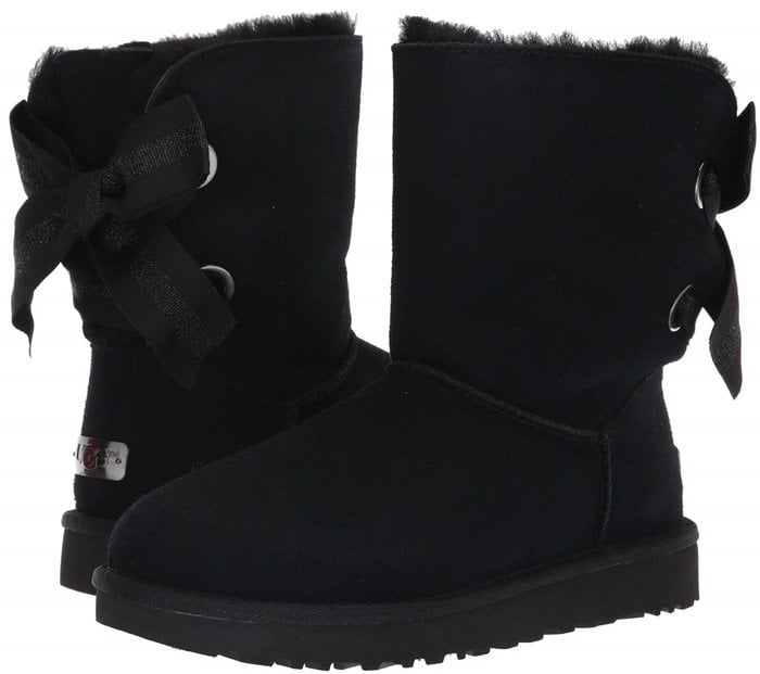 UGG Customizable Bailey Bow Short Boots in Black
