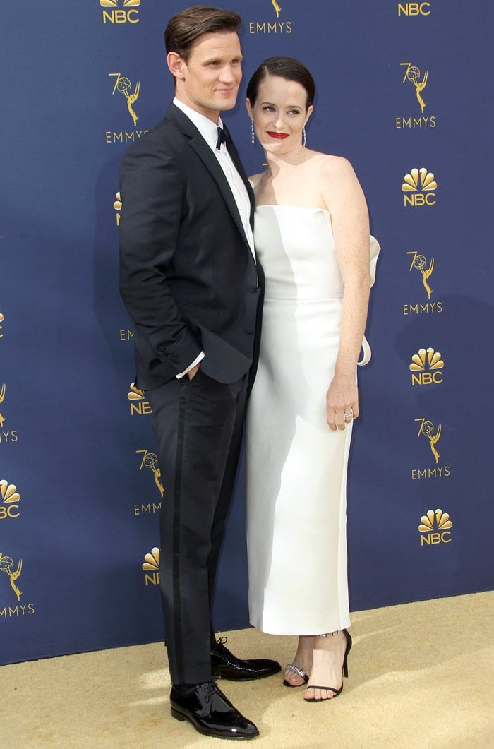 Matt Smith and Claire Foy at the 2018 Emmy Awards held at the Microsoft Theater in Los Angeles on September 17, 2018