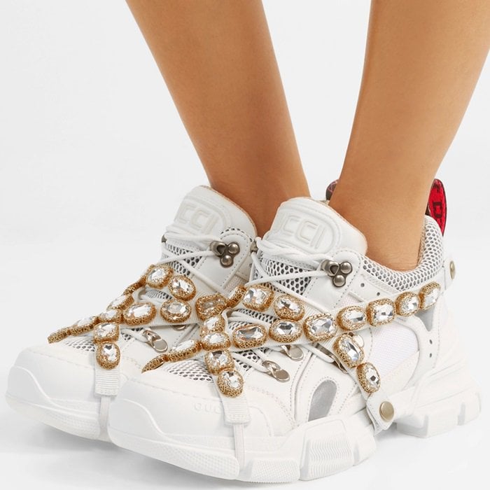 Gucci's SEGA-Inspired Flashtrek Sneakers Draped With Crystal Straps