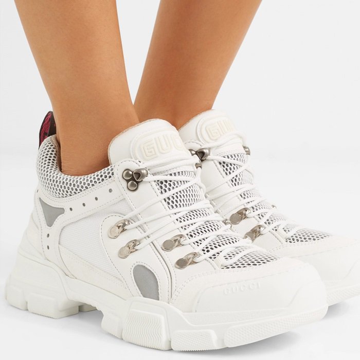 White Flashtrek Logo-Embossed Sneakers