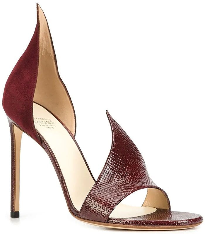 Francesco Russo 'Flame' sandals bordeaux red suede