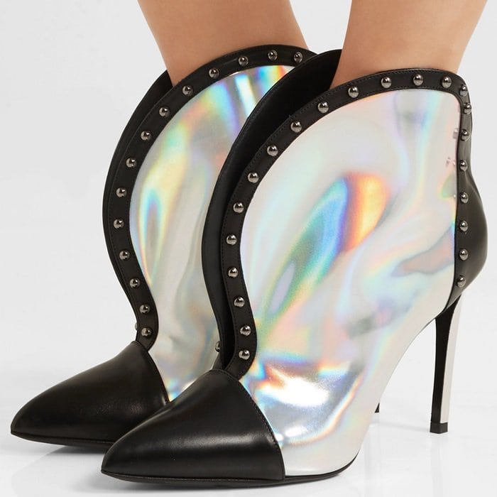 iridescent ankle boots
