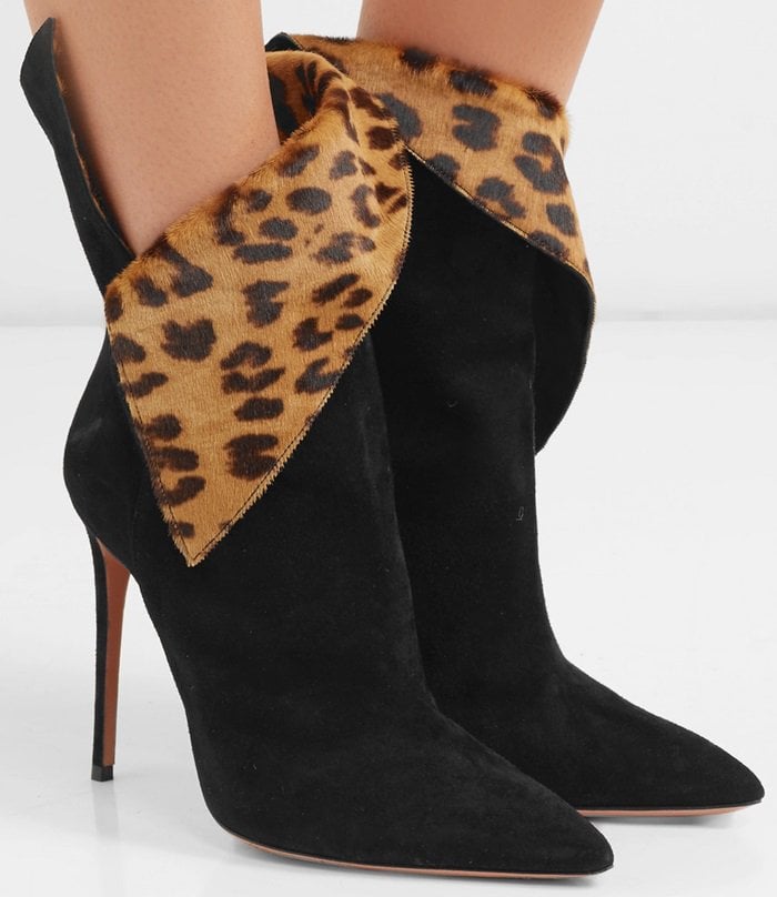 These 'Night Fever' ankle boots have an '80s-inspired silhouette and leopard spots