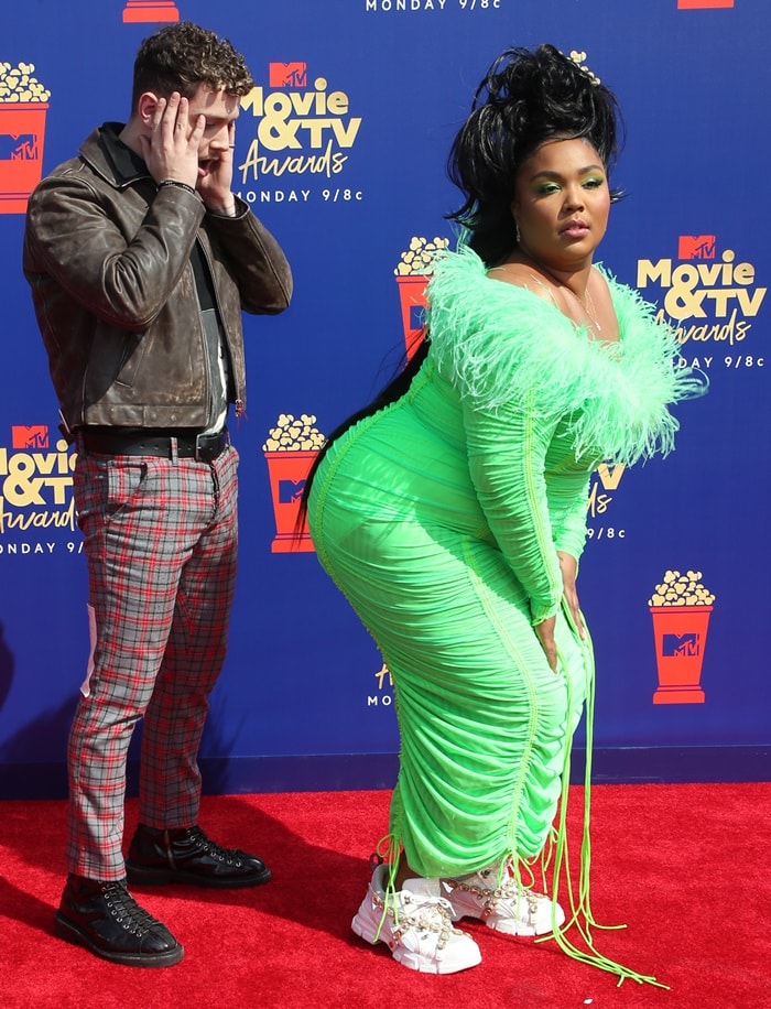 Lizzo and Bazzi having fun at the 2019 MTV Movie & TV Awards