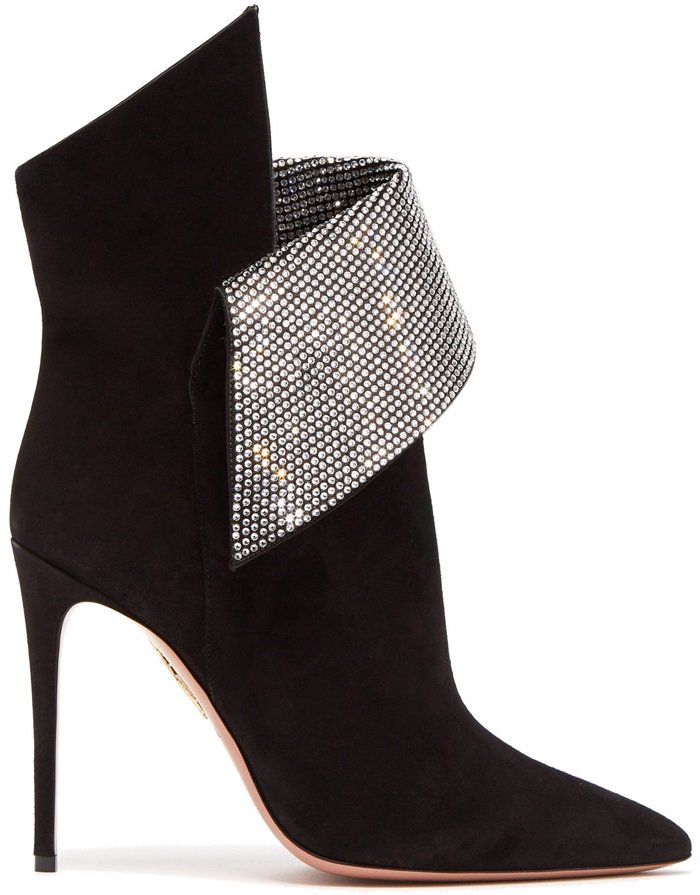 Night Fever Crystal-Embellished Ankle Boots by Aquazzura