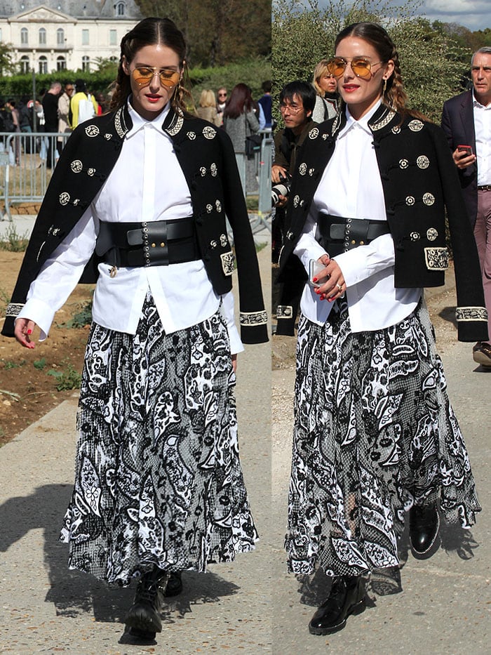 Olivia Palermo making her way to the Christian Dior Spring 2019 show.