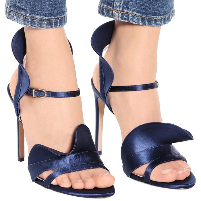 Adopt a vibrant finish with Sophia Webster's Lucia sandals, created in a deep navy colorway