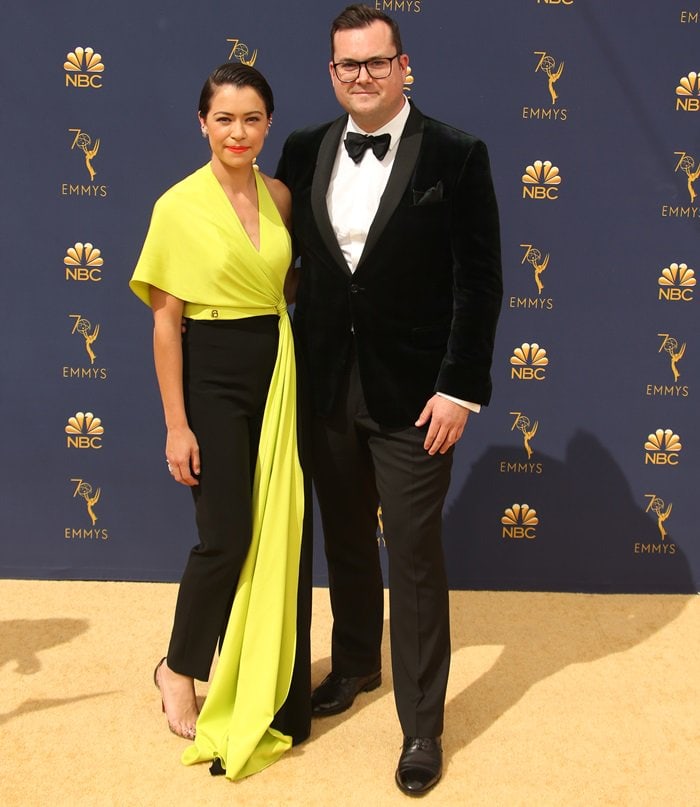 Tatiana Maslany and Kristian Bruun at the 2018 Emmy Awards held at the Microsoft Theater in Los Angeles on September 17, 2018