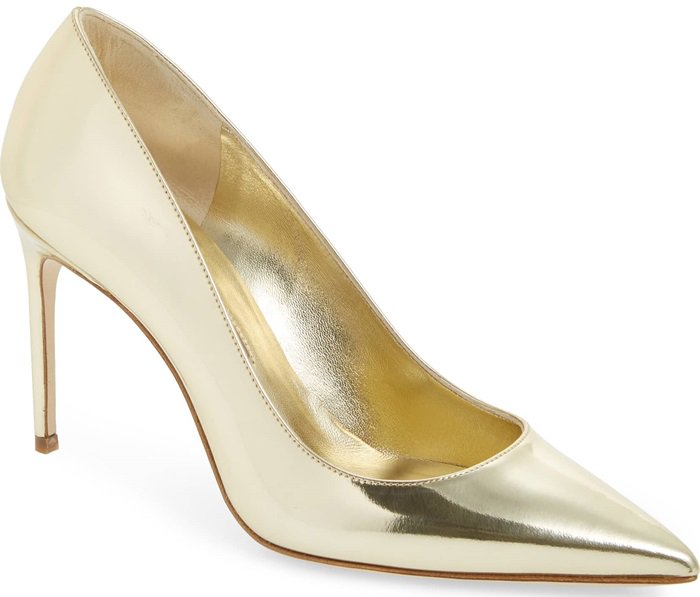 Strong, sleek and sophisticated, an anything-but-basic leather pump lofted by an impossibly slender stiletto serves as an ideal complement to your office or evening style
