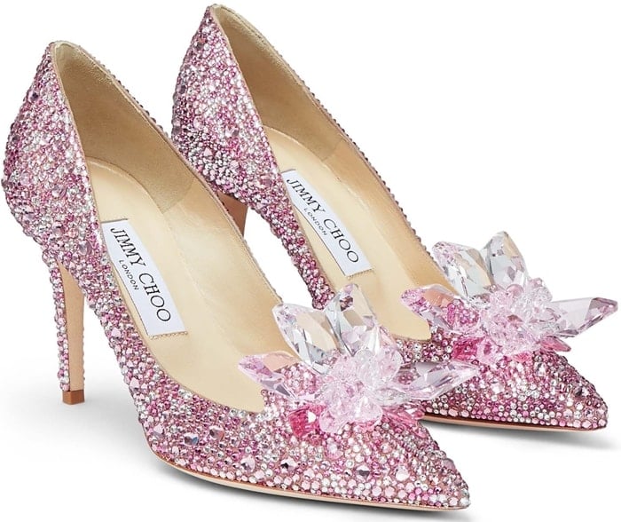 ALIA Rose Mix Suede and Crystal Covered Pointy Toe Pumps