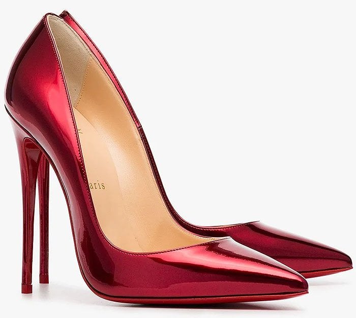 Christian Louboutin 'So Kate' Metallic-Red Pumps