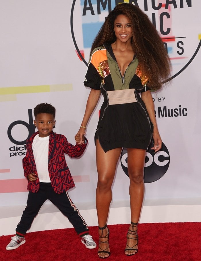 Ciara flaunts her sexy legs on the red carpet with her four-year-old son Future Jr.