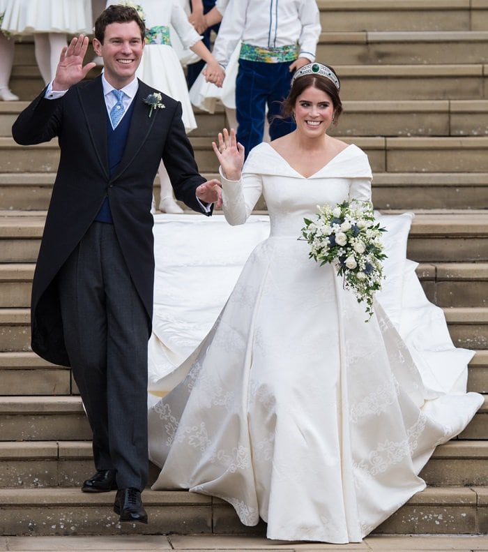 Princess Eugenie of York donned an elegant gown by Peter Pilotto and Christopher De Vos