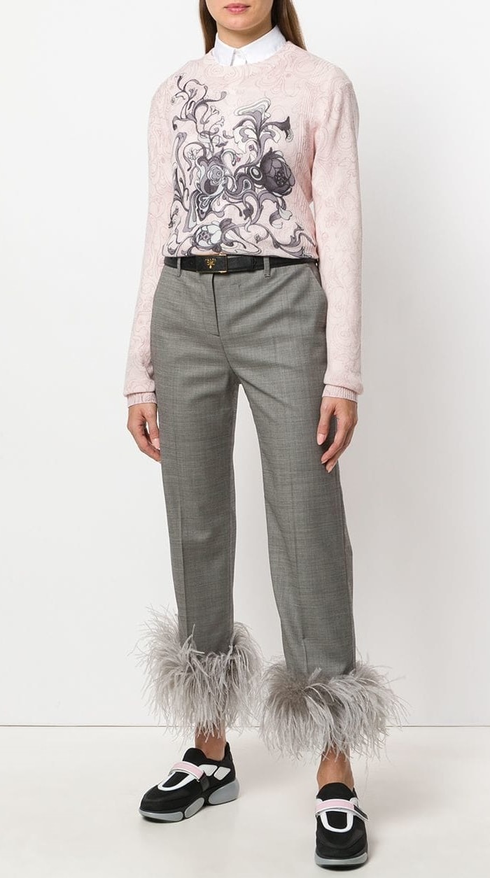 Prada Embellished Cropped Trousers