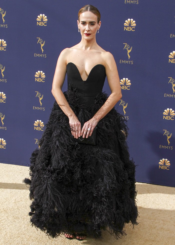 Sarah Paulson at the 2018 Emmy Awards held at the Microsoft Theater in Los Angeles on September 17, 2018