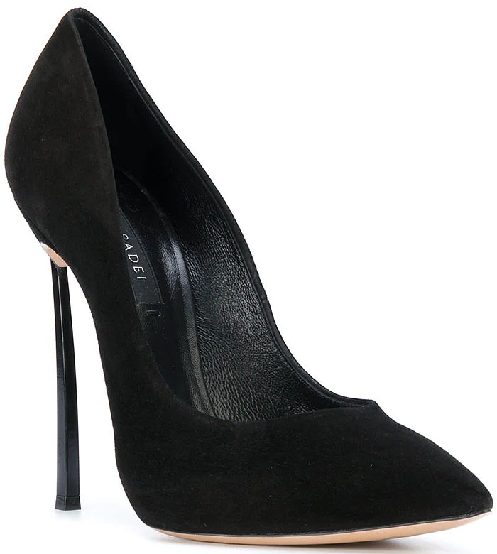 Casadei Black-Suede Blade-Heel Pumps