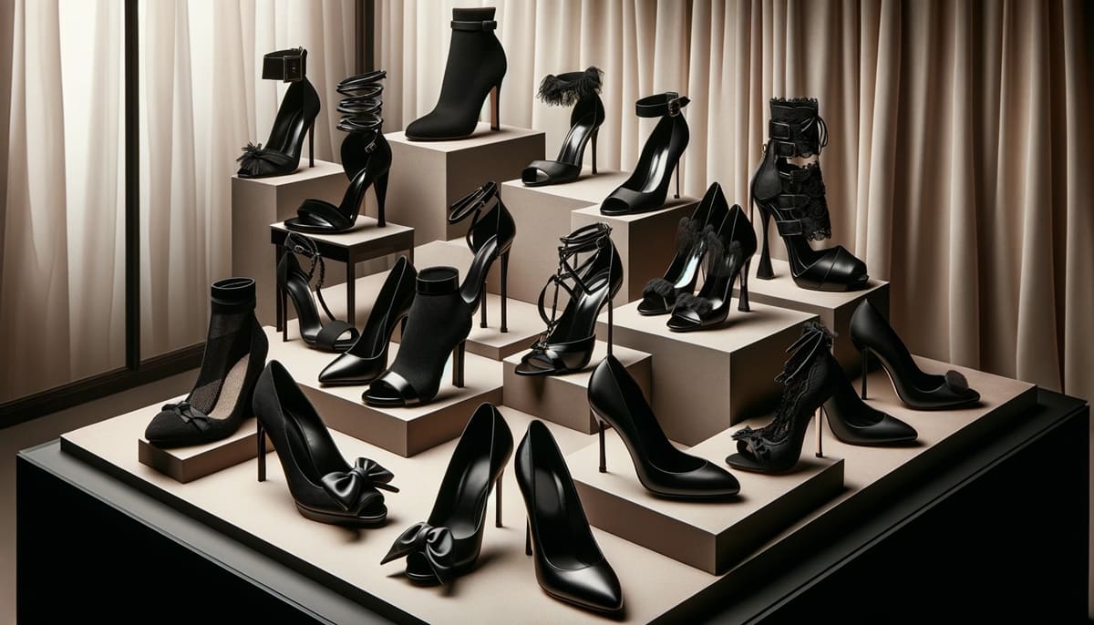 An elegant array of black pumps: from classic stilettos to chic kitten heels