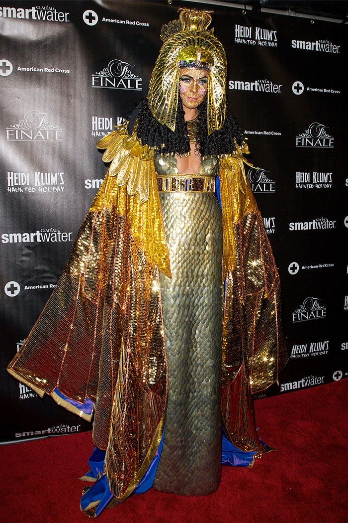Mom-of-four Heidi Klum as Cleopatra will a face full of rhinestones for Halloween 2012