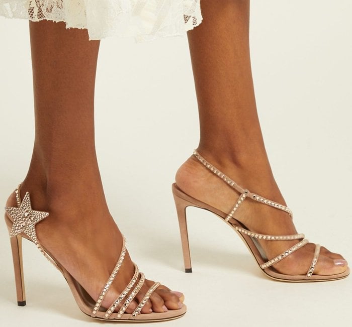 Crystal-Embellished Lynn Sandals With Large Hotfix Star