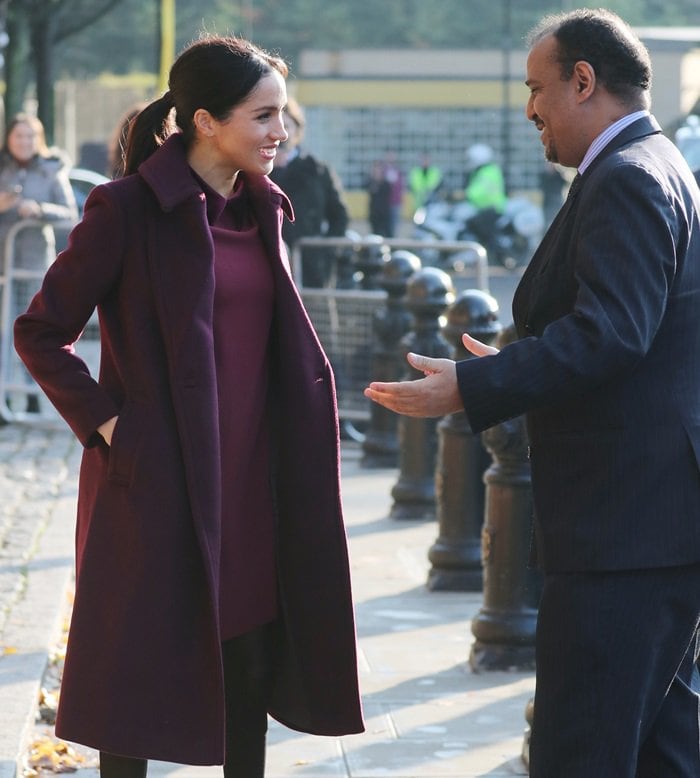 Meghan, Duchess of Sussex visits the Hubb Community Kitchen to see how the funds raised by Together: Our Community Cookbook are making a difference at the Al Manaar community center located in North Kensington in London, England, on November 21, 2018