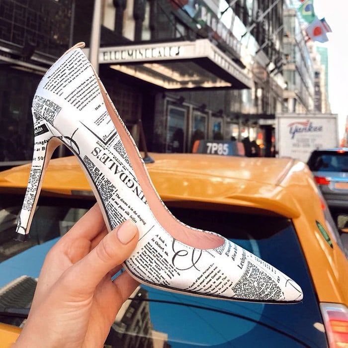 Newspaper Print Shoes Fawn Pumps by SJP by Sarah Jessica Parker