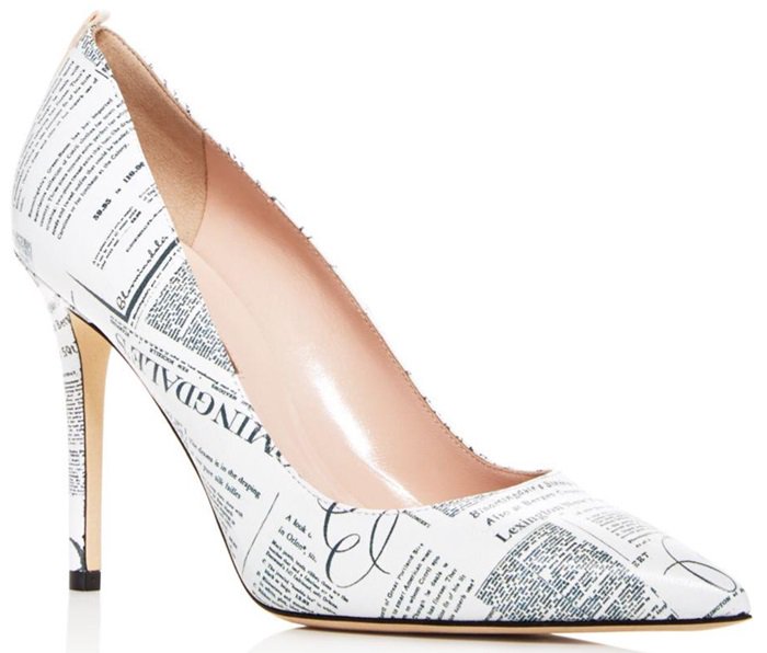 Newsprint Print Fawn Pointy-Toe Pumps