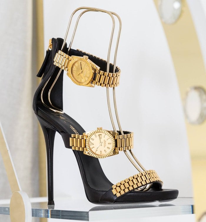 Classic sandals modeled after a Rolex watch