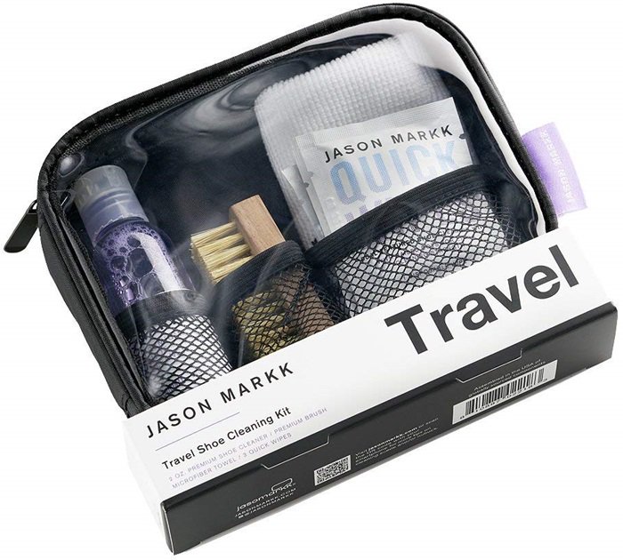 The Jason Markk travel shoe cleaning kit is perfect for shoe enthusiasts on-the-go