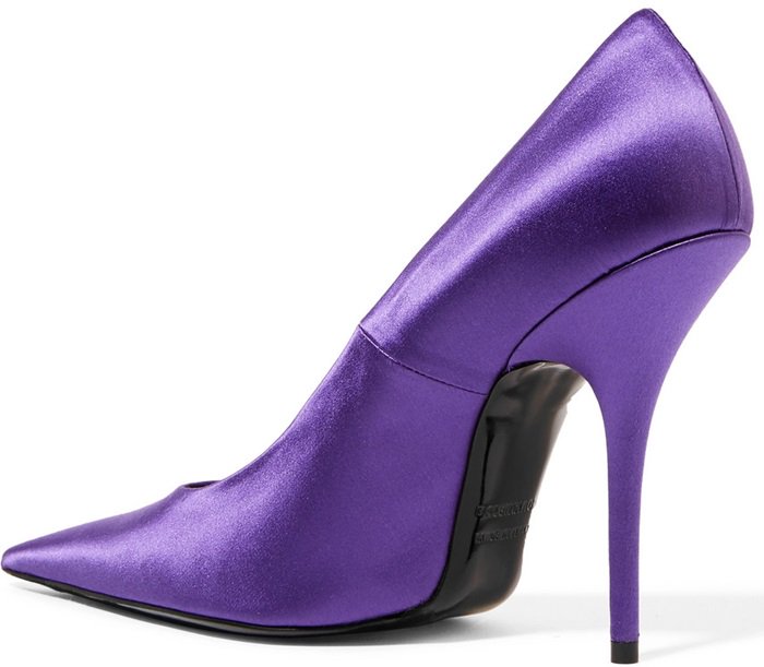 Purple Satin Balenciaga Knife Pumps