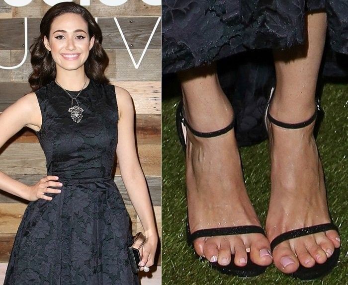 Actress Emmy Rossum showed off her peanut toes at the H&M Conscious Exclusive Dinner at Eveleigh on March 19, 2014, in West Hollywood, California