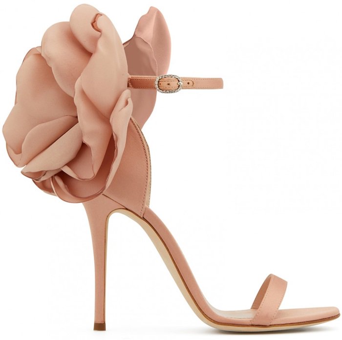 Pink Blooming Flower Peony Ankle Strap Sandals