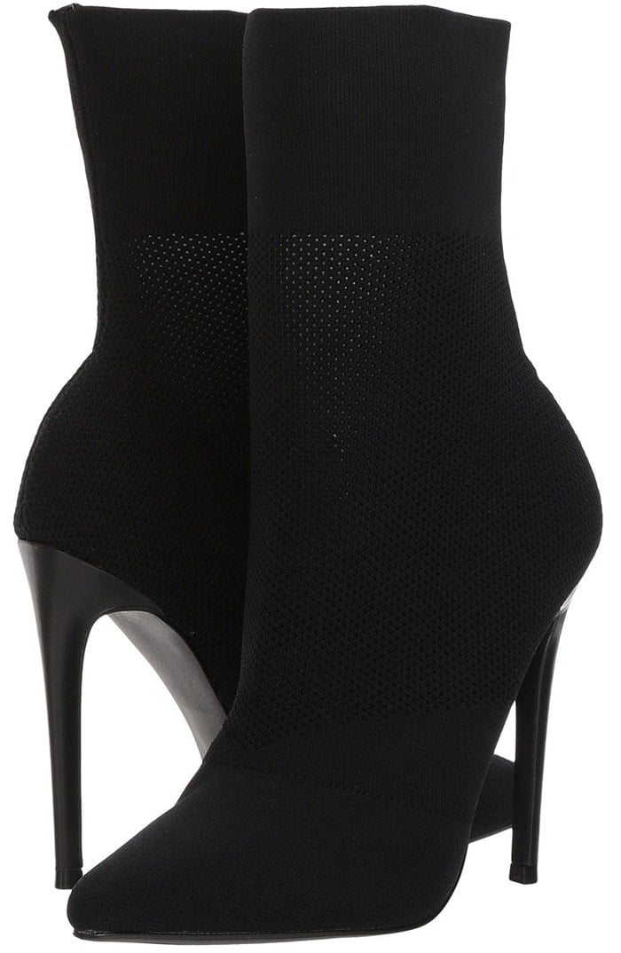 With a stretchy knit upper, this eye-catching bootie fits like a glove, while the shoe’s tall stiletto heel adds lift and allure. This slinky ankle silhouette styles perfectly under practically any pant and creates a seamless leg line when layered over tights