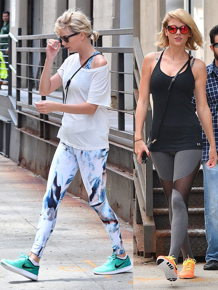 Taylor Swift heading to her workout in brand new Nike sneakers