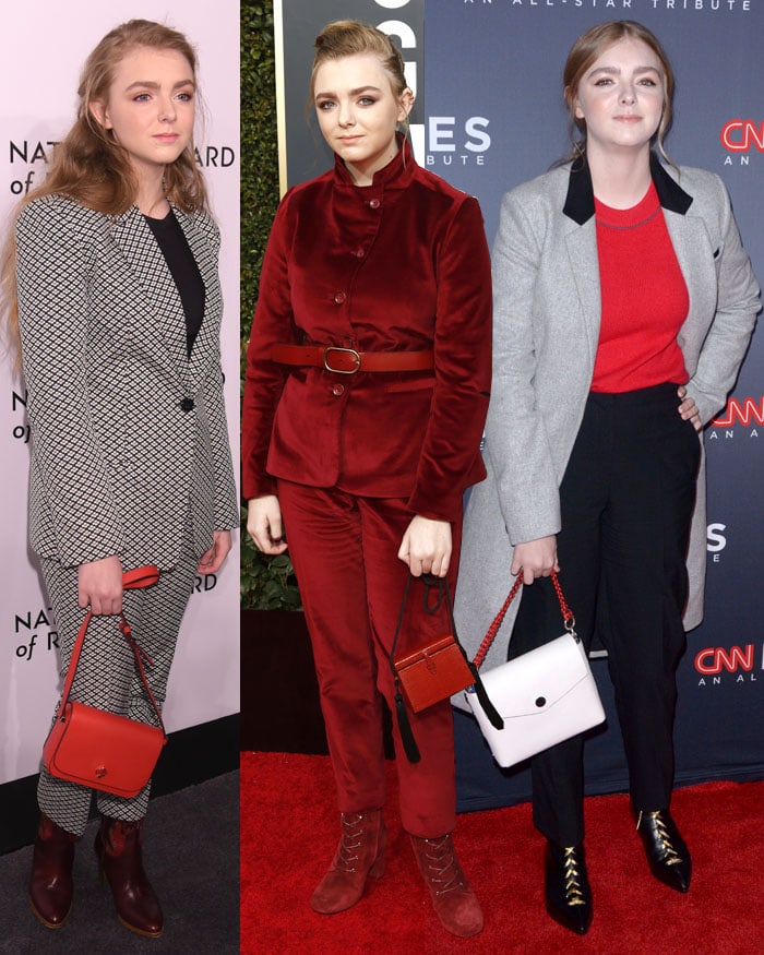 Elsie Fisher wearing different suit