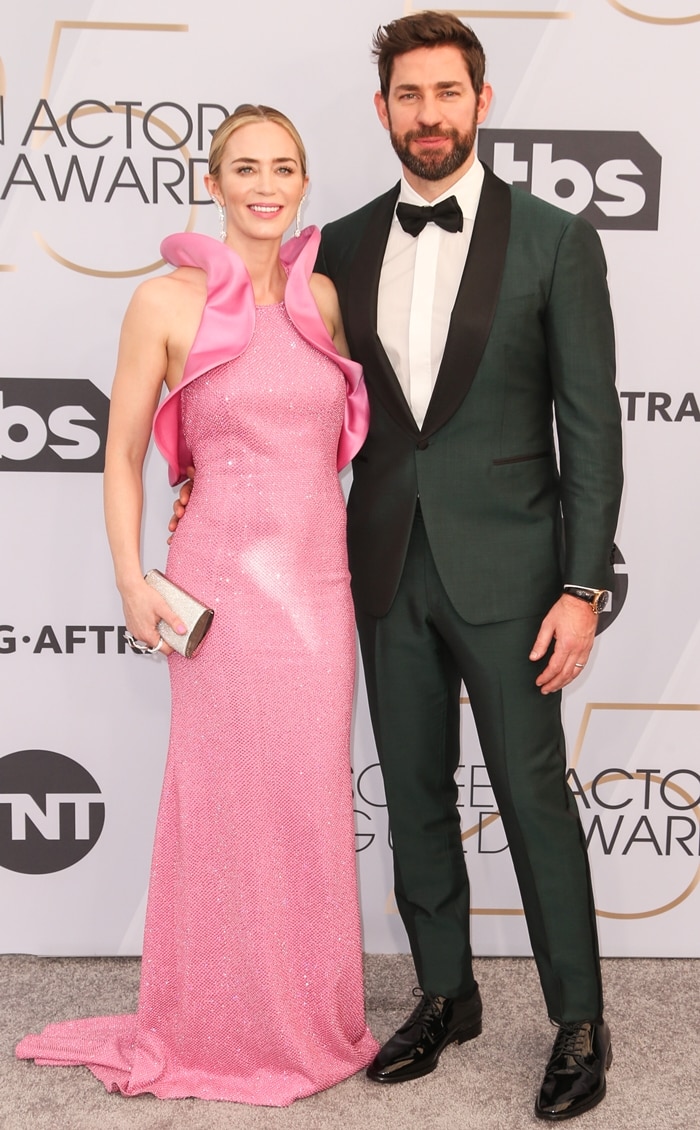 Emily Blunt and her husband John Krasinski at the 2019 Screen Actors Guild Awards held at the Shrine Auditorium in Los Angeles on January 27, 2019