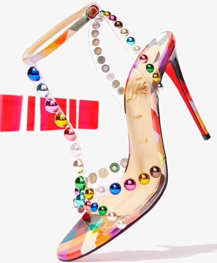 Faridaravie See-Through and Bauble-Studded Sandals by Louboutin