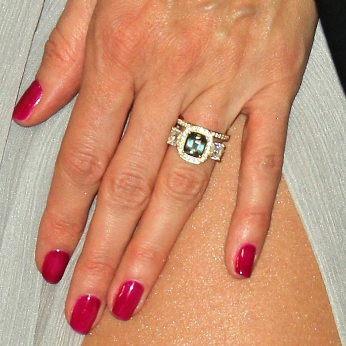 Heidi Klum's green sapphire engagement ring