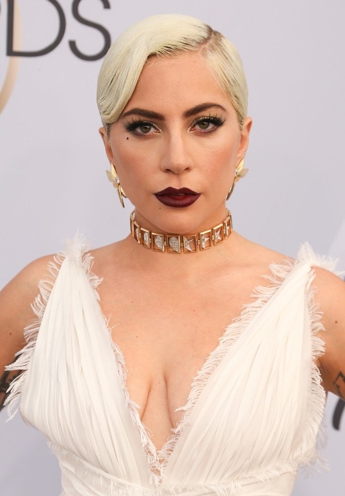 Lady Gaga's Tiffany & Co Blue Book Collection jewelry at the 2019 Screen Actors Guild Awards