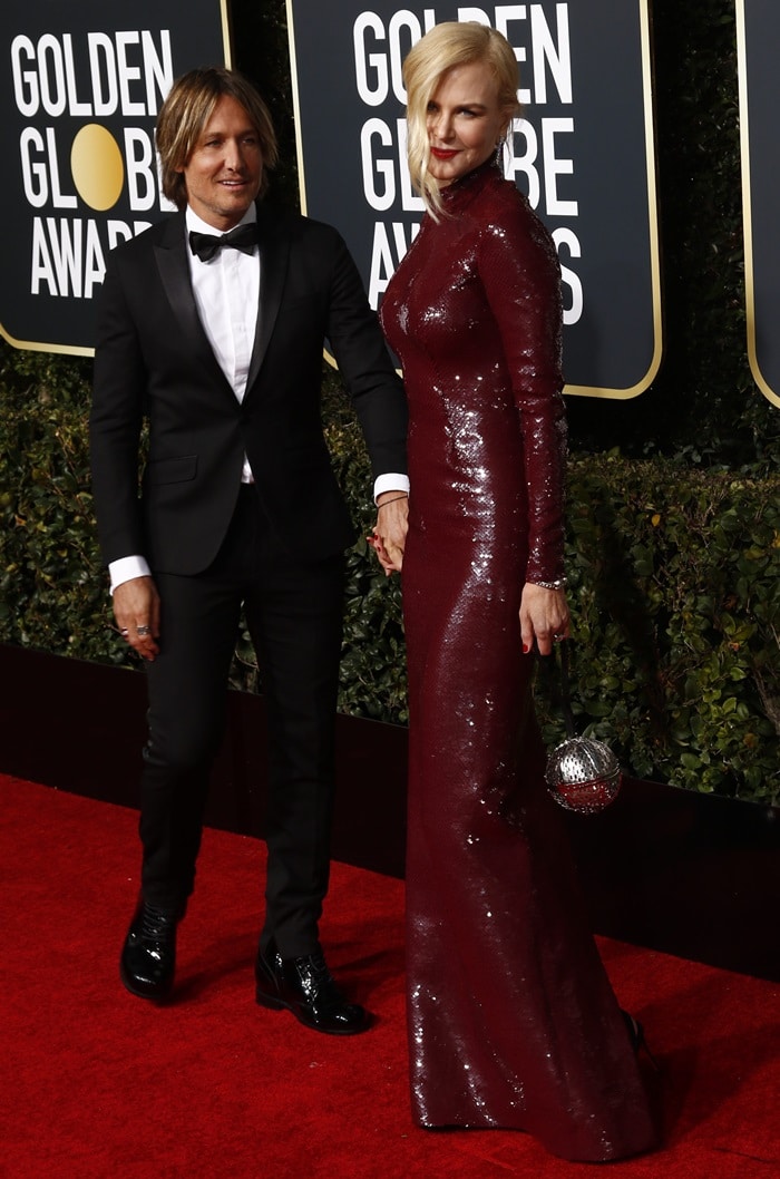 Keith Urban and Nicole Kidman made a chic pair at the 2019 Golden Globe Awards at the Beverly Hilton Hotel in Beverly Hills, California, on January 6, 2019