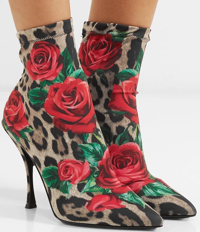 Printed Stretch-Jersey Sock Boots