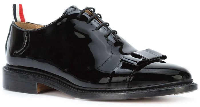 Thom Browne Bow Oxford Shoes in Patent Leather