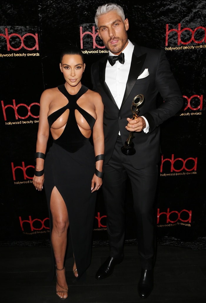 Kim Kardashian and hairstylist Chris Appleton at the 2019 Hollywood Beauty Awards