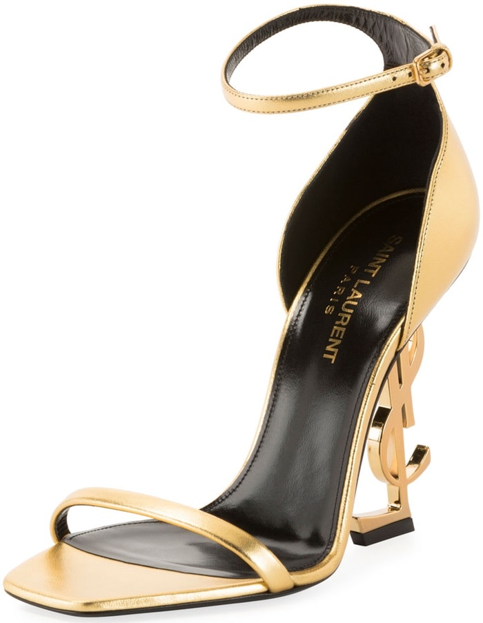 ysl gold heels