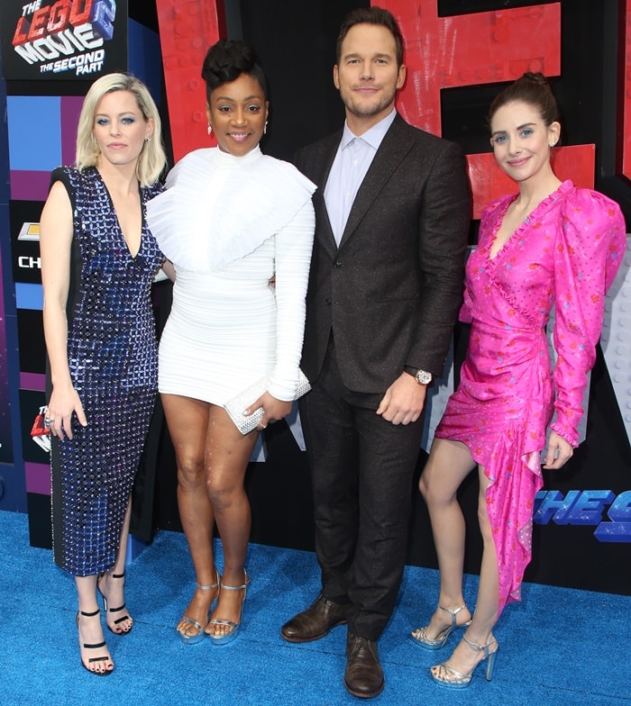 Tiffany Haddish, Chris Pratt, Elizabeth Banks, Alison Brie at the premiere of their new animated film The Lego Movie 2: The Second Part at the Regency Village Theatre in Westwood, California, on February 2, 2019